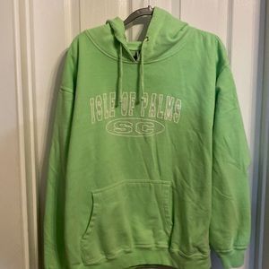 Oversized large neon green vintage sweatshirt